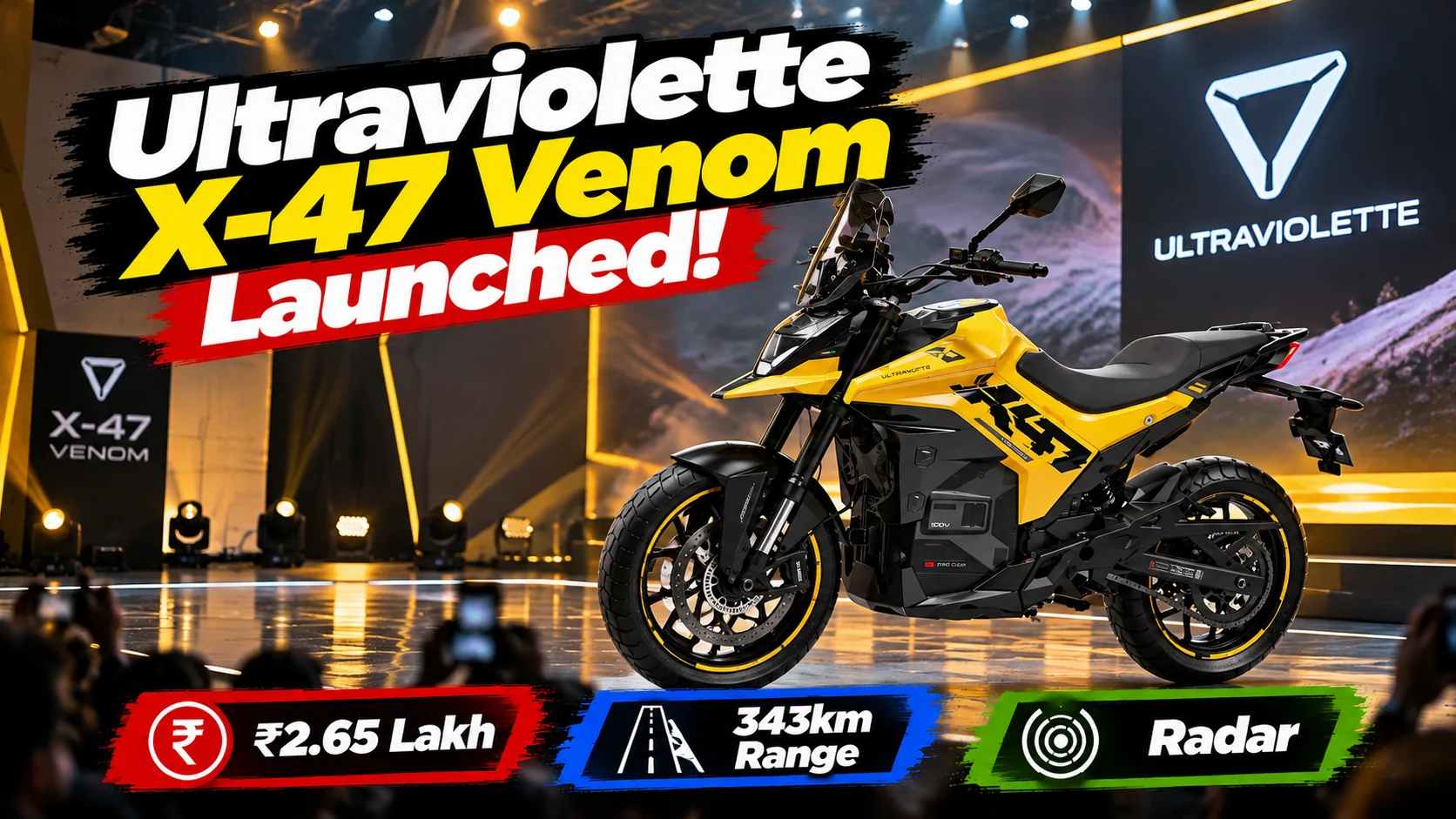 Ultraviolette X-47 Venom Launched! ₹2.65 Lakh Se Shuru, 343km Range Aur Radar — Poora Explained