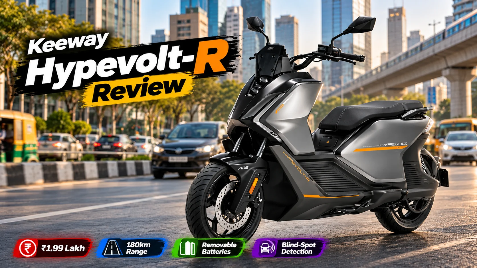 Keeway Hypevolt-R Review — ₹1.99 Lakh Mein 180km Range, Removable Batteries Aur Blind-Spot Detection Wala Performance Scooter
