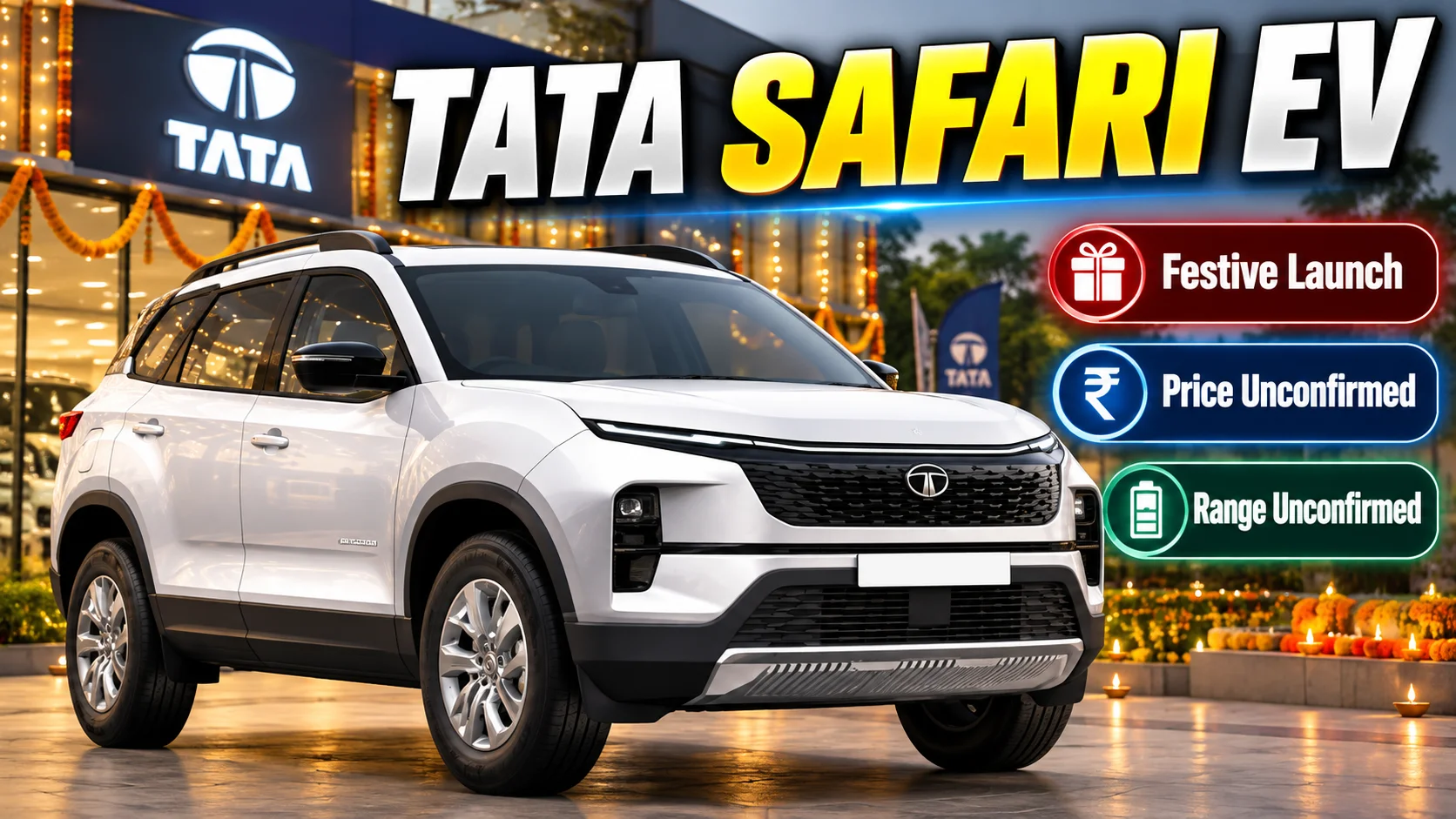 Tata Safari EV — Festive Season Launch Ka Wada, Par Price Aur Range Abhi Bhi Unconfirmed