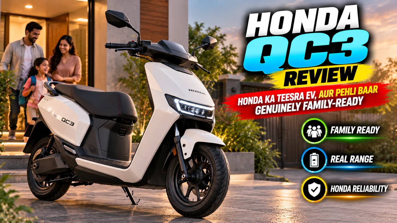 Honda QC3 Review — Honda Ka Teesra EV, Aur Pehli Baar Genuinely Family-Ready