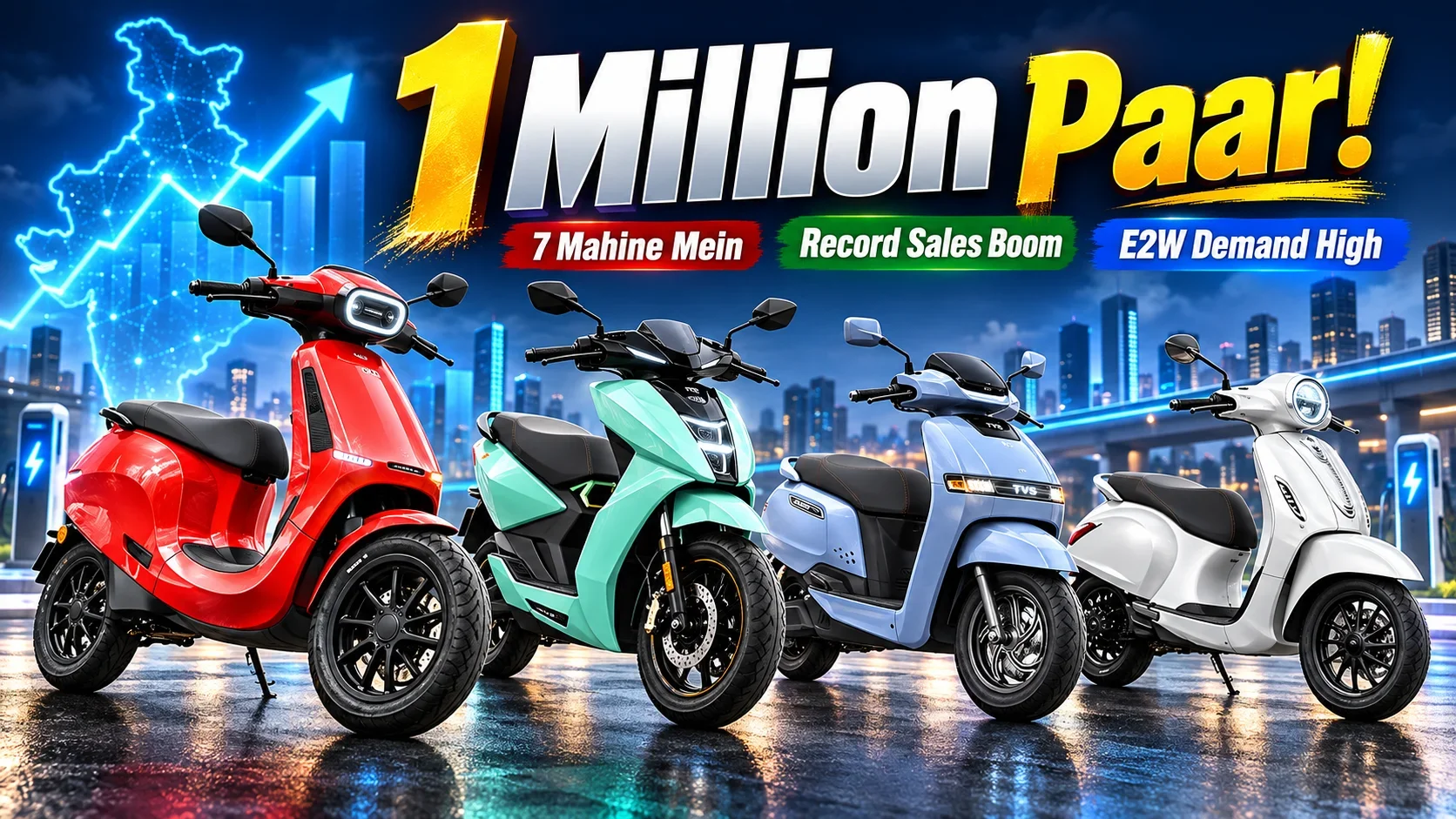 India Ka Electric Two-Wheeler Market 1 Million Paar — Record 7 Mahine Mein