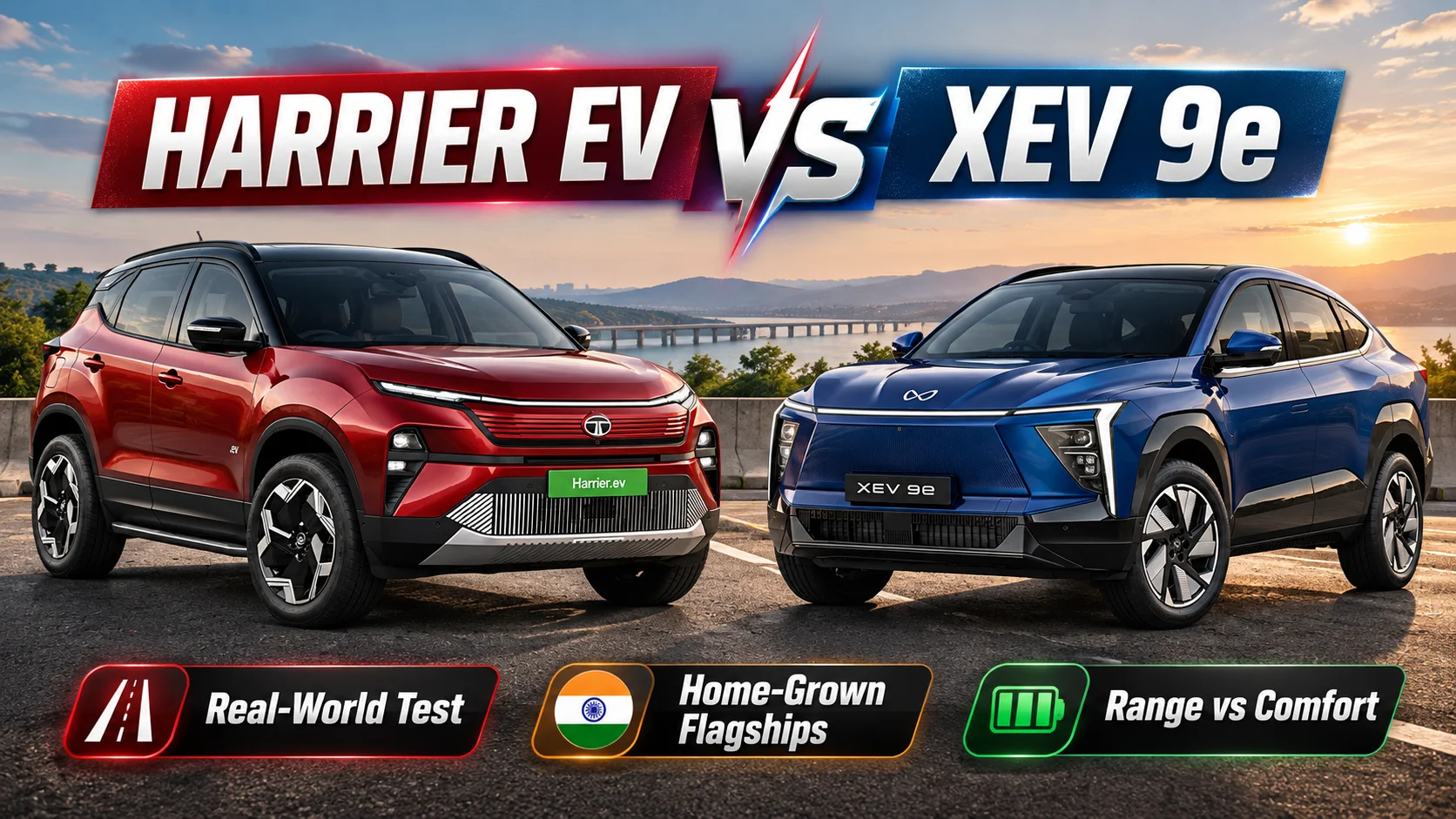 Tata Harrier EV vs Mahindra XEV 9e — Do Home-Grown Flagship Ka Real-World Test