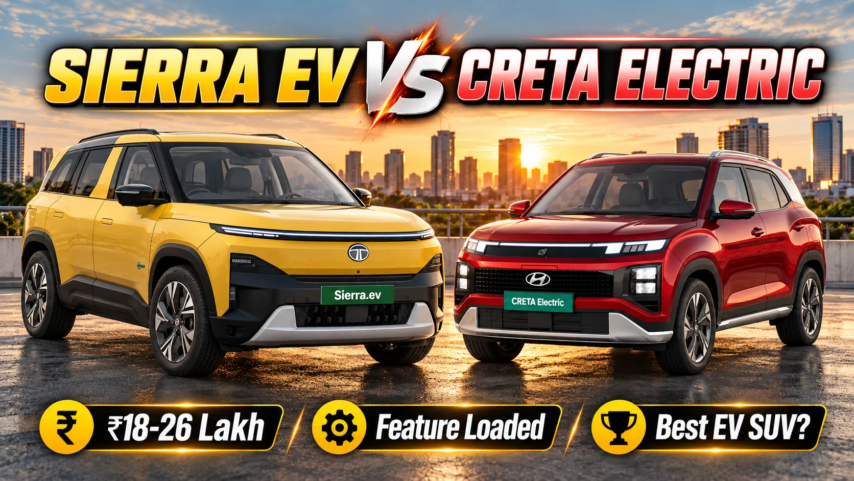 Tata Sierra EV vs Hyundai Creta Electric — ₹18-26 Lakh Ka Best Electric SUV?